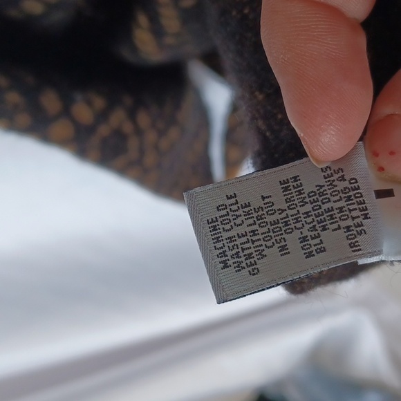 Ruff Hewn Swing Sweater, brown & tan, geometric pattern, open high/low  sz L - Picture 7 of 7